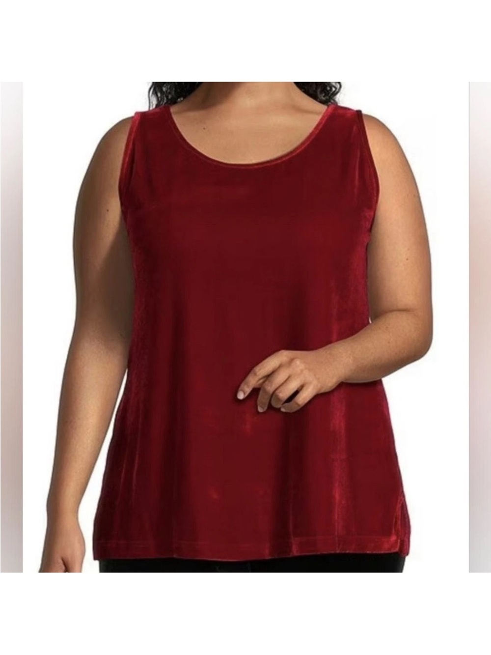 NWT John Mark Burgundy Burnout Velvet Tank Top Women’s Plus Size 2X